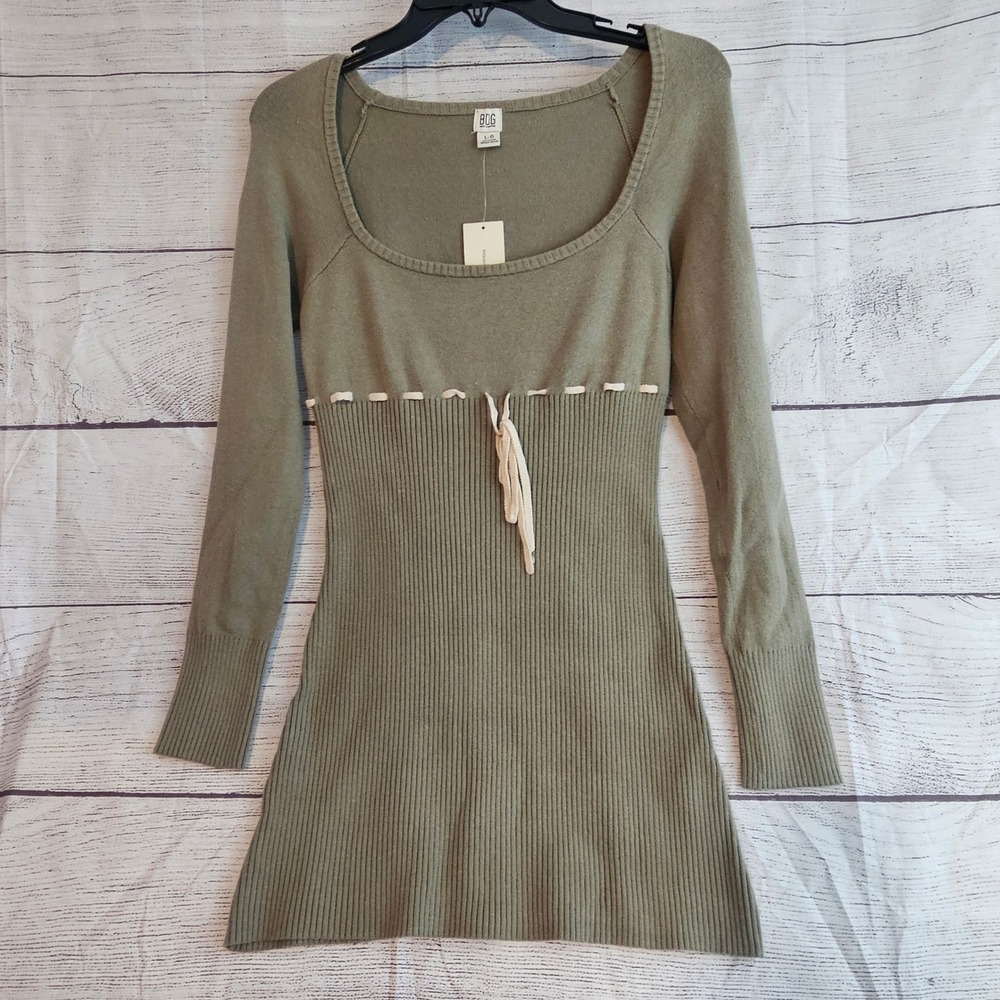 Urban Outfitters BDG Size Large Long Sleeve Ribbed Bodycon Dress NWT 1099